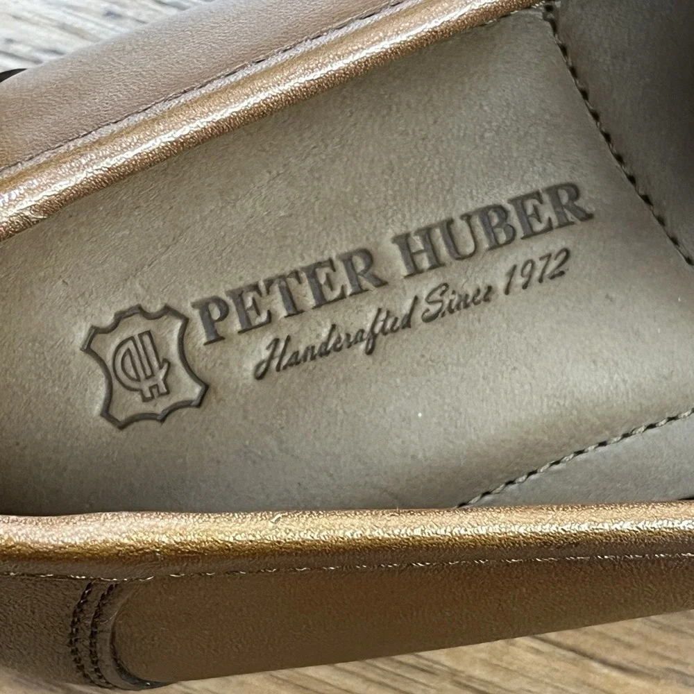 Peter Huber‎ Austin Penny Loafer in Cognac Men's Size 9.5 Leather NEW
